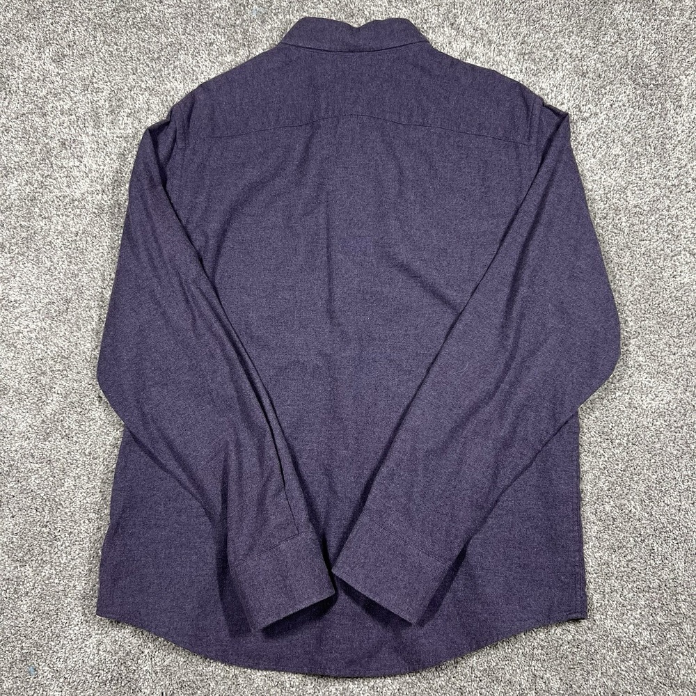 Untuckit Shirt Mens Large Purple Sherwood Button Up Long Sleeve Flannel Brushed - Picture 3 of 10